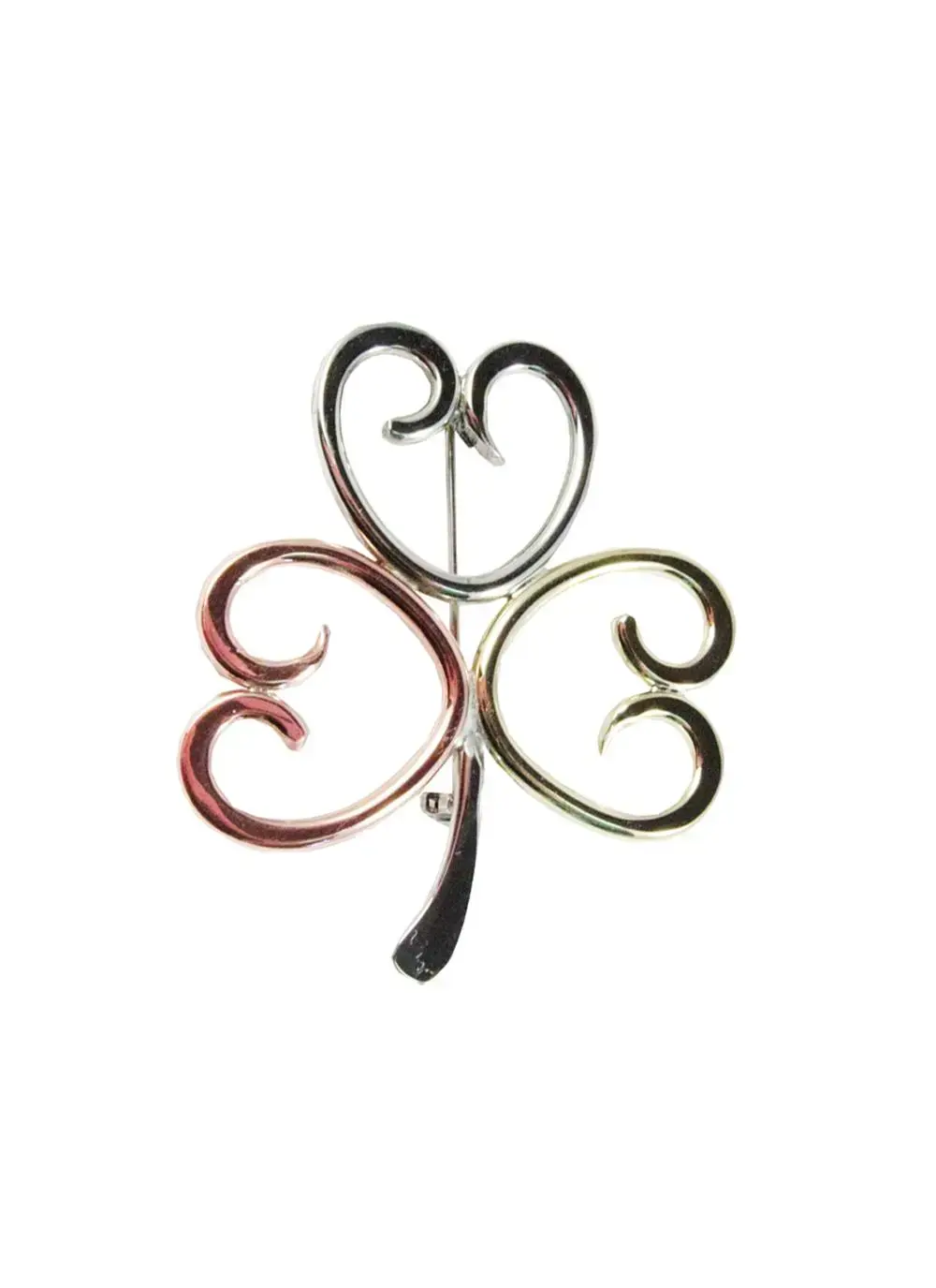 Tri Color Shamrock Brooch